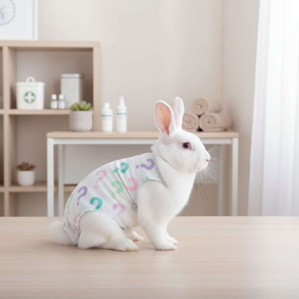 weißes Kaninchen mit Body