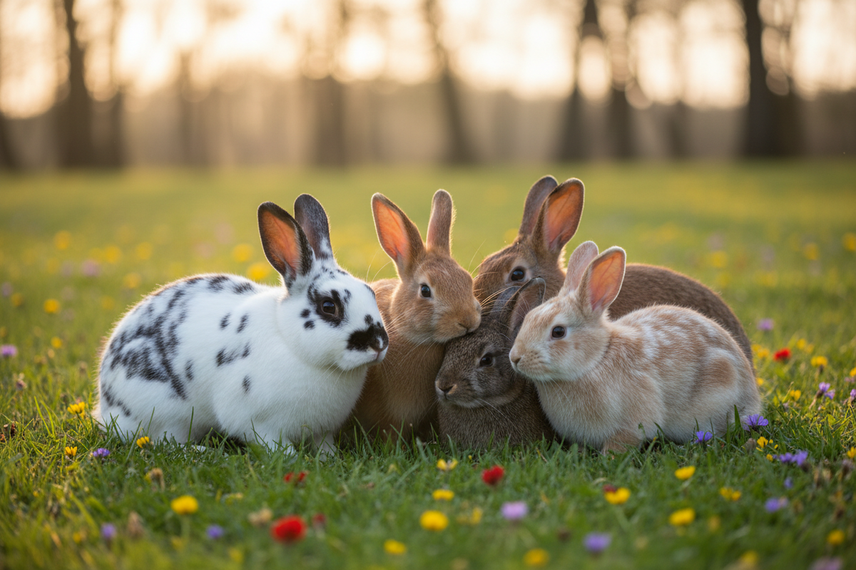 Tierschutz Kollektion – verschiedene Kaninchen - KI generiert