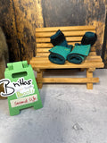 Outdoor Boots Second Life – Größe L - grün-petrol/dunkelgrün - Naht außen
