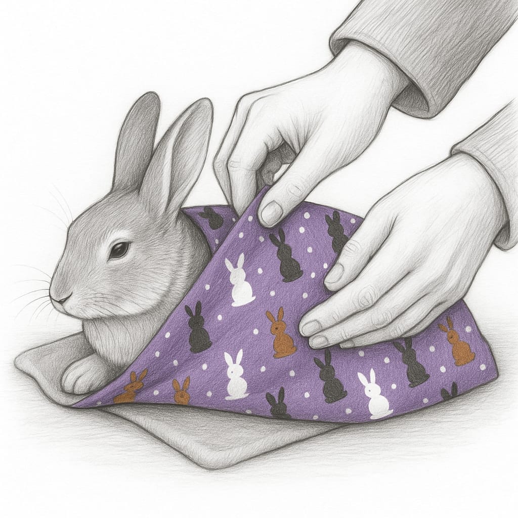 bunter bunny wrap 50 x 50 cm